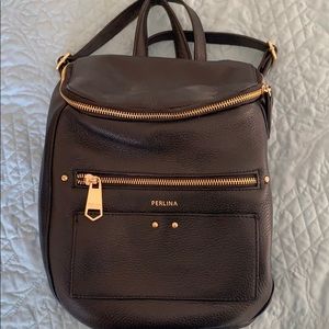 Perlina Leather Backpack Bag, Pristine